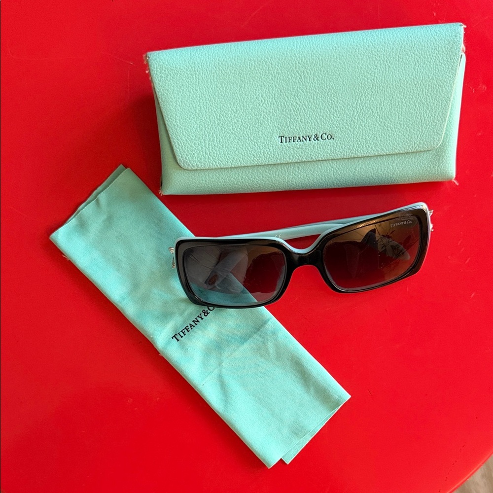 Tiffany & Co. Black Sunglasses with Aqua Case